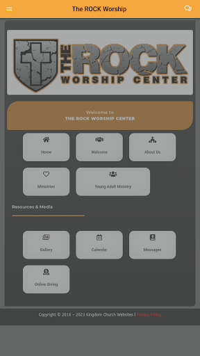 Android application The Rock Worship Center screenshort