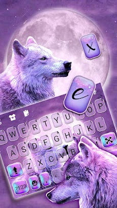 最新版、クールな Purple Wolves のテーマキーボードのおすすめ画像2