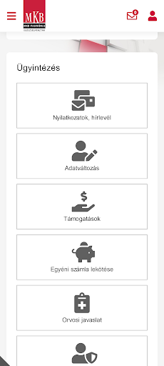 Android application MKB-Pannónia Egészségpénztár screenshort