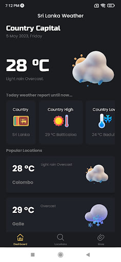 Android application SL Weather Station screenshort
