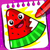 Fruits Coloring book for kids & Food Drawing book icon