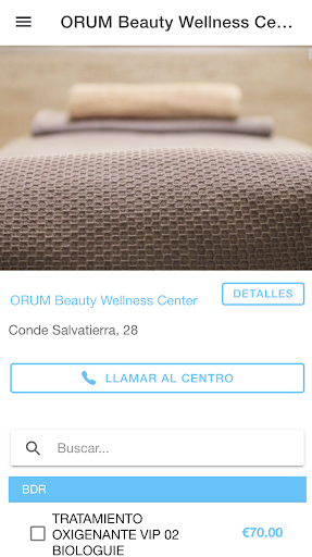 Android application ORUM Salón de Belleza screenshort
