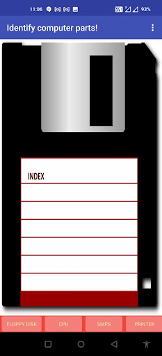 Android application Computer parts Quiz screenshort