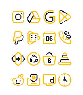 Lineblack - Captura de pantalla del paquet d'icones grogues