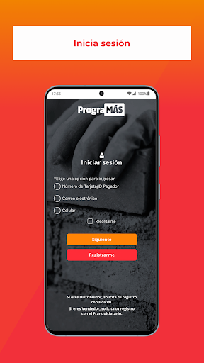 Android application Holcim PrograMÁS MX screenshort