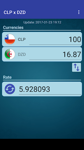 Android application Chile Peso x Algerian Dinar screenshort