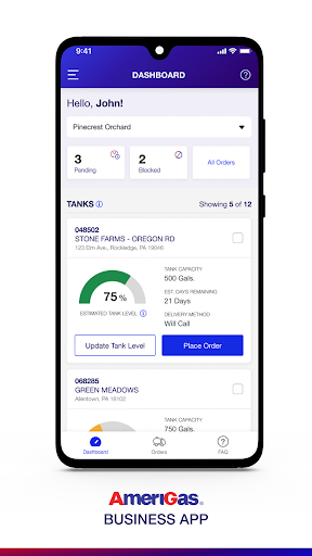 AmeriGas Business App Screen 2