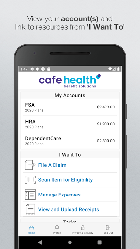 Android application Café Health Mobile screenshort