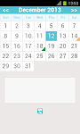 screenshot of monthly calendar app