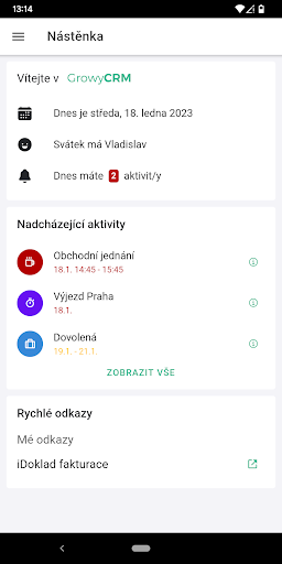 Android application Growy CRM screenshort