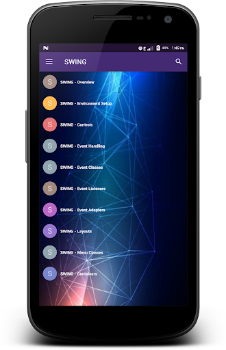 Android application Learn - Swing (Java) screenshort