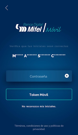Android application Banca Mifel screenshort