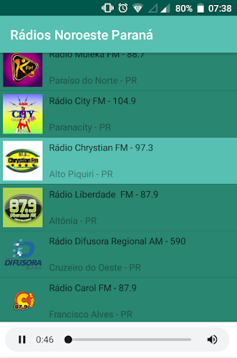 Android application Rádios Noroeste Paraná screenshort