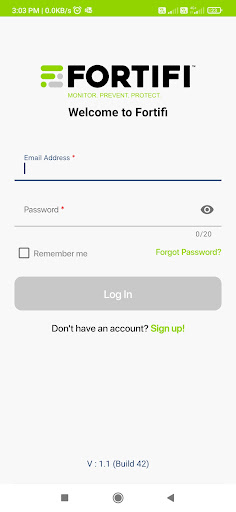 Android application Fortifi screenshort