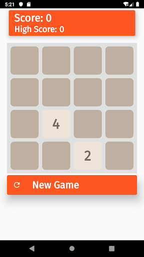 Android application 2048 Puzzle Game screenshort