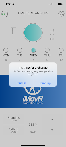 Android application iMovR Jaxson Desk Control screenshort