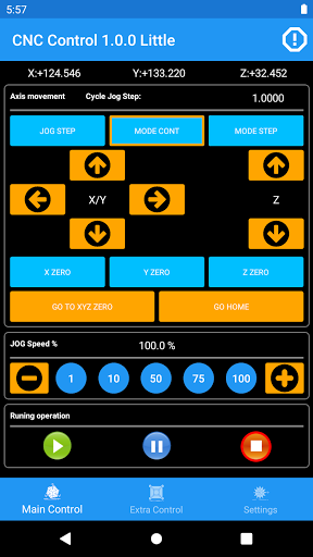 CNC Control PRO Screen 2