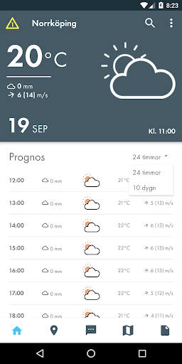 Android application SMHI VinterVäg screenshort