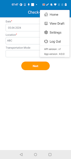 DaWinci Check-In Screen 3