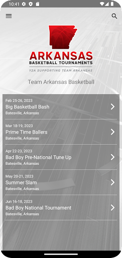 Android application Y2A Supporting Team Arkansas screenshort