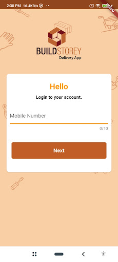 Android application BuildStorey Delivery App screenshort