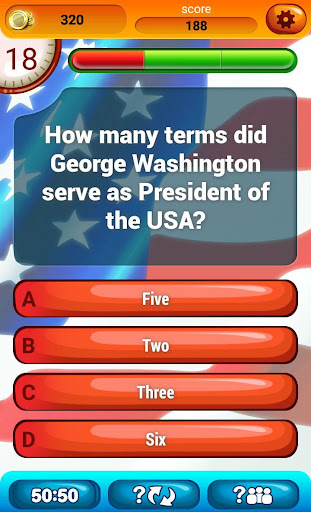 American History Trivia Game Screen 2