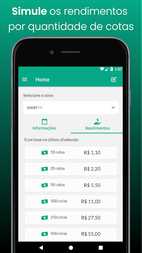 Android application Calculadora de Dividendos FIIs screenshort
