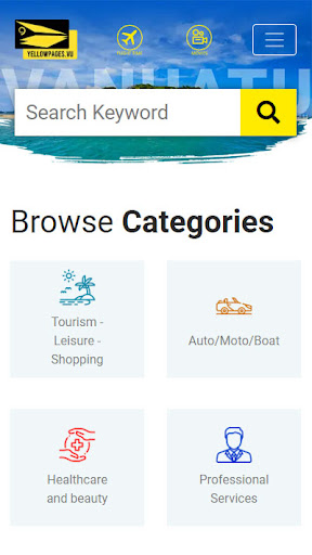 Android application Yellowpages Vanuatu screenshort