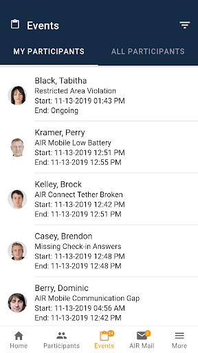 Android application AIR Supervisor screenshort