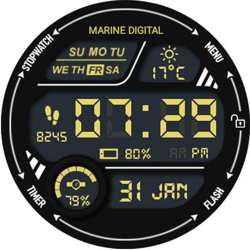 Marine Digital Watch Face