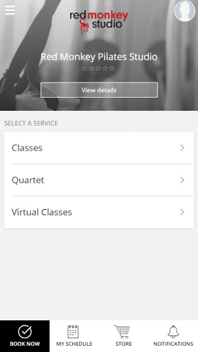 Android application Red Monkey Pilates Studio screenshort