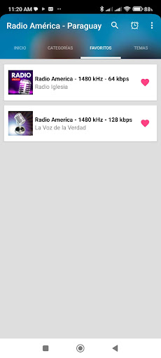 Android application Radio América - Paraguay screenshort