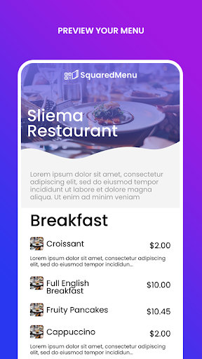 Squared QR Menu Creator Screen 3