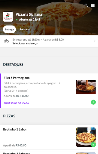 Android application Pizzaria Siciliana screenshort