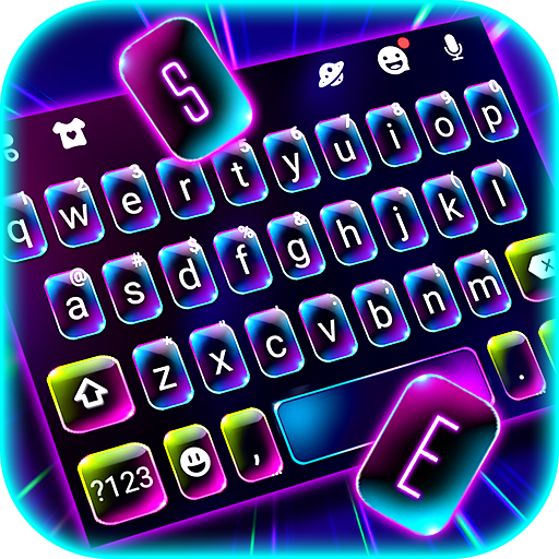 Neon Keyboard- White And Black Neon Free Download