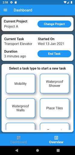 Android application Multi-Track Time Management screenshort