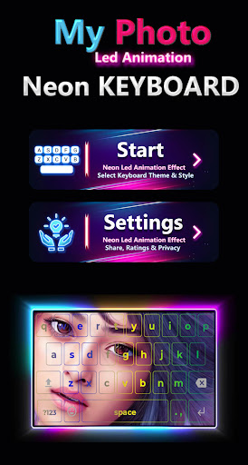 Android application Neon Photo Keyboard LED Theme screenshort