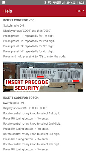 RADIO CODE for RENAULT Screenshot