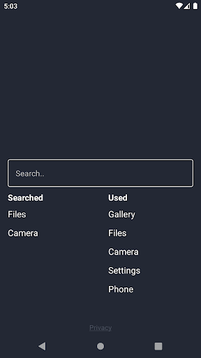 Android application App Search screenshort