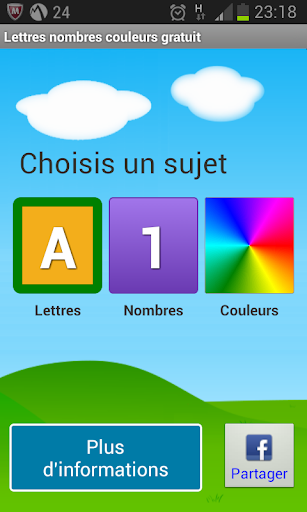 Android application Lettres Nombres Gratuit screenshort