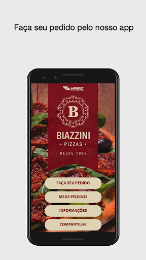 Android application Biazzini Pizzas screenshort