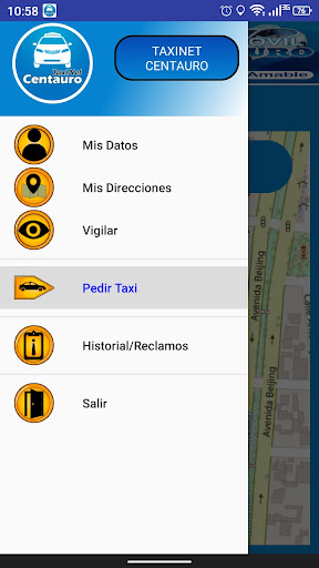 Android application TAXINET CENTAURO screenshort