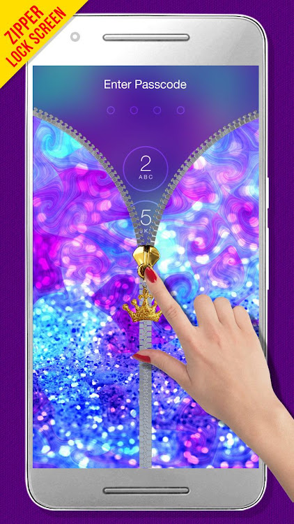 Glitter Zipper Lock Screen - 4.0 - (Android)