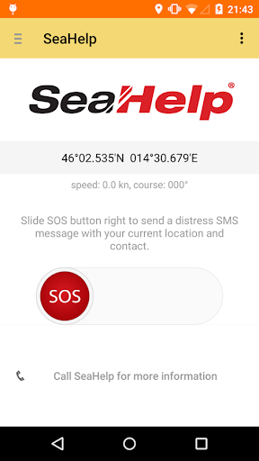Android application SeaHelp screenshort