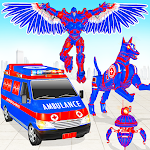 Cover Image of Download Ambulance Dog Robot Car Game 21 APK