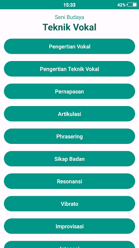 Android application Seni Budaya - Teknik Vokal screenshort