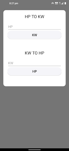 Android application Hp to KW Calc screenshort