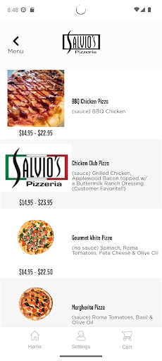 Screenshot of Salvio’s Pizza