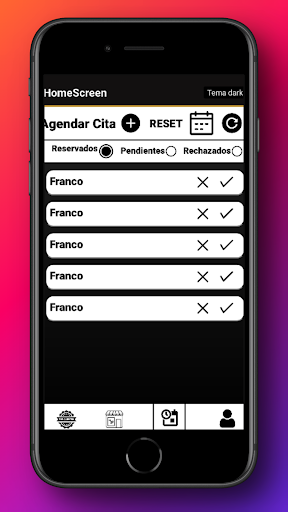 Android application BarberApps Demo Admin screenshort