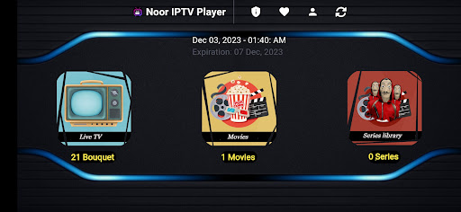 Android application Noor IPTV Player screenshort